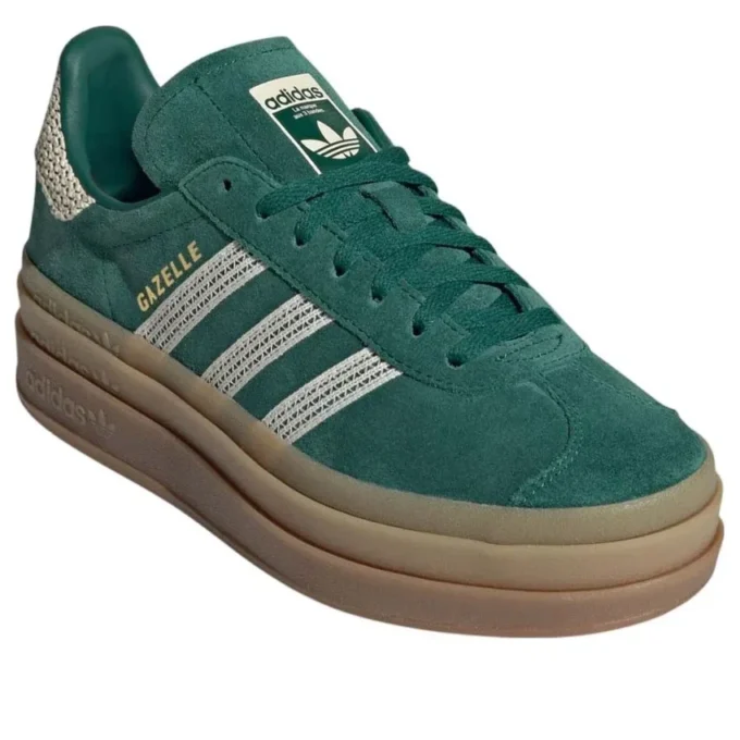 Adidas Gazelle Bold “Collegiate Green White Gold”