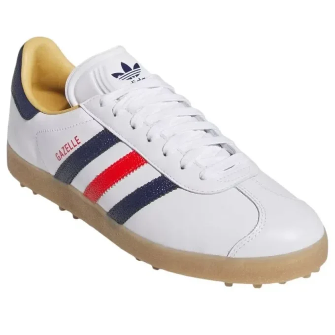 Adidas Gazelle Golf Le “Cloud White Dark Blue Red”