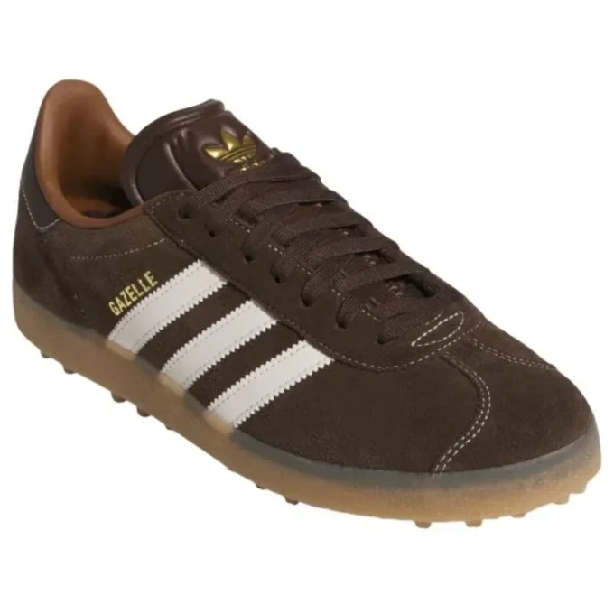 Adidas Gazelle Spikeless Golf “Dark Brown Chalk White”