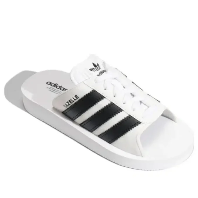 Adidas Gazelle strandteenslippers “Wit Zwart”