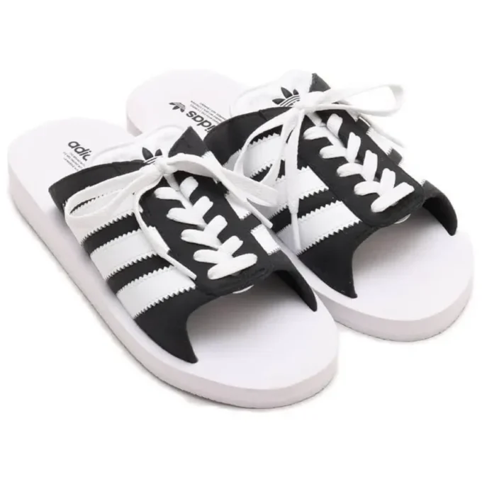 Adidas Gazelle strandteenslippers “Wit Zwart”